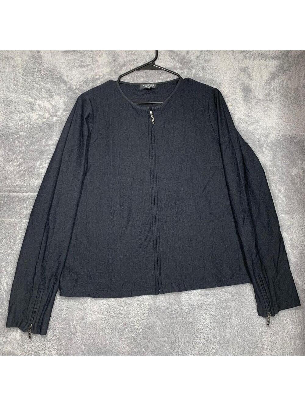 August Max Stretch Black Zip Front Jacket Women's Size 3 Nylon Spandex